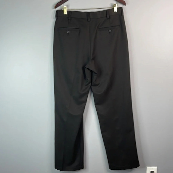 ARROW Mens Slim Dress Pants Black Flat Front Straight Tapered Leg Pockets 32x32 - Picture 5 of 9